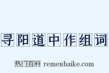 寻阳道中作组词是什么意思的图片